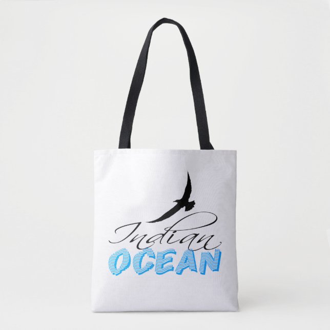 Bolsa Tote Branco do Oceano Índico Personalizável (Frente)