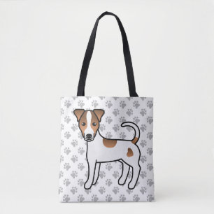 Bolsa Tote Branco E Tan Casaco Parson Russell Terrier
