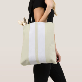 Bolsa Tote 🏁 Branco em Listras de Corrida Branco Pimenta