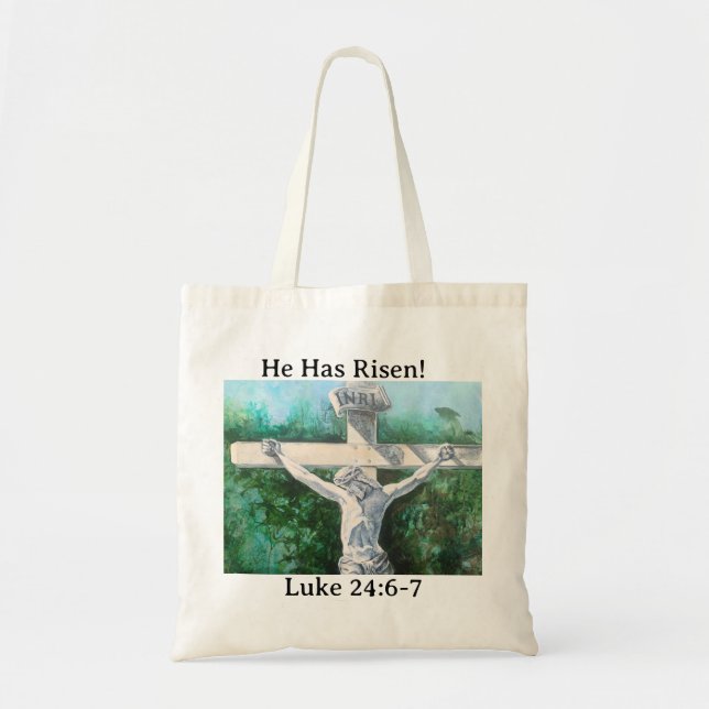 Bolsa Tote Branco moderno com pintura verde (Frente)
