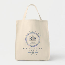 Bolsa Tote Branco Monograma de Corda Náutica
