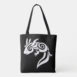 Bolsa Tote Branco na salamandra tribal preta do mexicano do