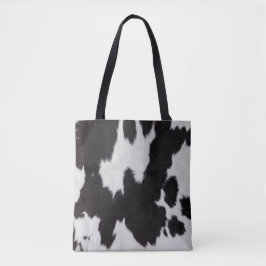 Bolsa Tote branco preto de vaca