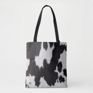 Bolsa Tote branco preto de vaca