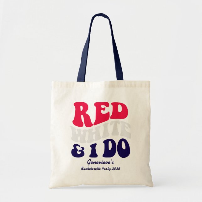 Bolsa Tote Branco Vermelho que eu faço | Bachelorette de Text (Frente)