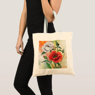 Bolsa Tote Brancos vermelhos - Saco de Toques - Pintura