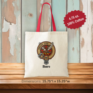 Bolsa Tote Brasão do Clã Munro sobre Tartan