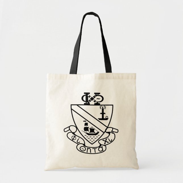 Bolsa Tote Brasão Phi Chi Theta | P&B (Frente)