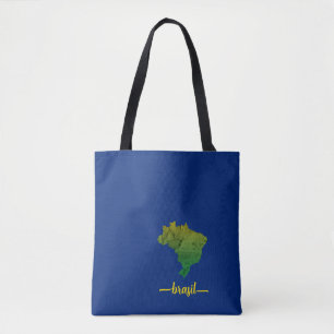 Bolsa Tote Brasil Grunge   Mapa do Brasil