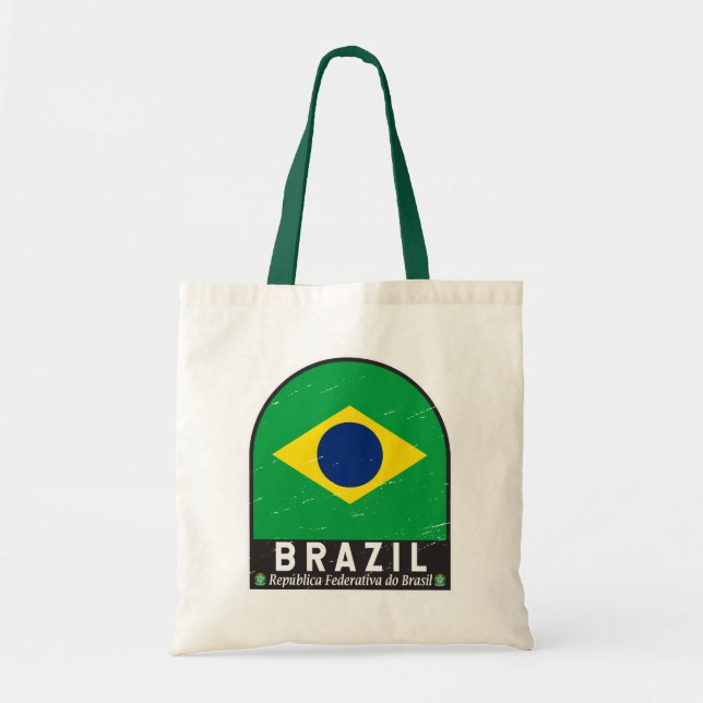 Bolsa Tote Brasil Sinalizador Emblem Vintage (Frente)