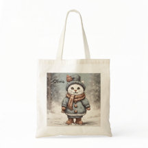 Bravo Natal Gato Snowman Watercolor Whimsical