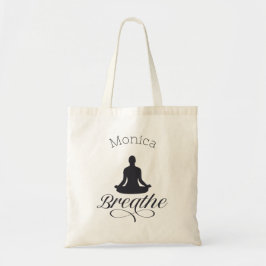 Bolsa Tote Breathe Yoga Pose Silhouette