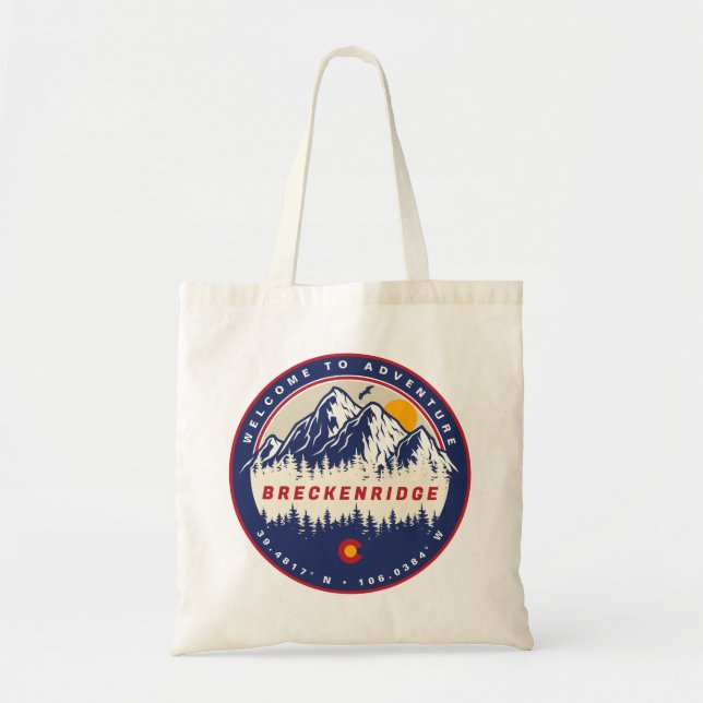 Bolsa Tote Breckenridge Colorado Flag Mountain Souvenir (Frente)
