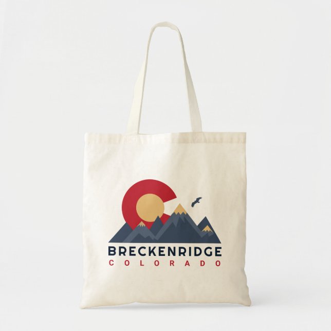 Bolsa Tote Breckenridge Colorado Flag Mountain Souvenir (Frente)