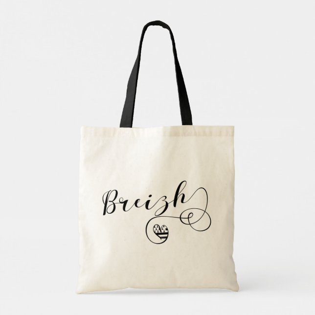 Bolsa Tote Breizh Flag in Heart, Brittany, Breton Language (Verso)