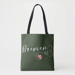 Bolsa Tote Bremen Heart Flag, Alemanha