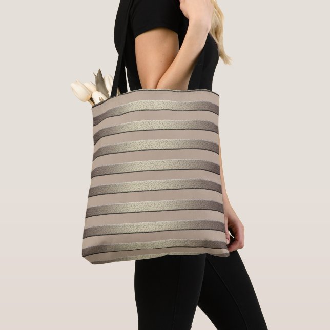 Bolsa Tote breu de faixas estriadas estriadas com gradiente d (Close Up)