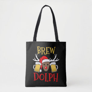 Bolsa Tote Brewdolph - Engraçado Reindeer Beer Christmas Gift