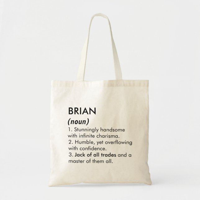 Bolsa Tote Brian name, Editable name, Custom name (Frente)
