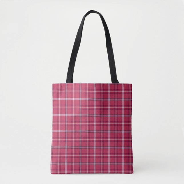 Bolsa Tote Brick Red and Soft Peach Plaid (Frente)