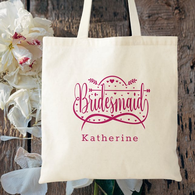 Bolsa Tote Bridal Favor Bridesmaid Clássica Elegante Simples  (Criador carregado)