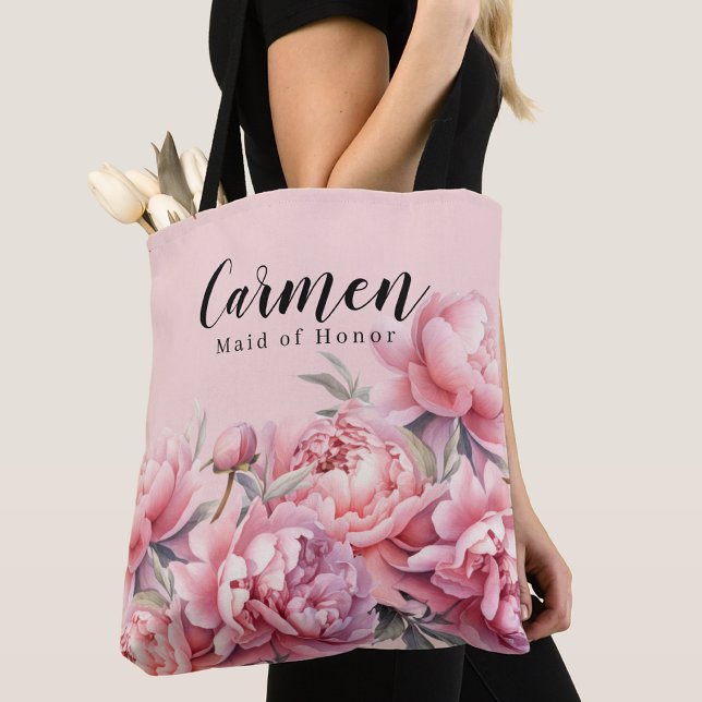 Bolsa Tote Bridal Moderna - Cor Floral Rosa Esbranquiçada (Criador carregado)