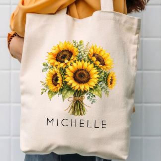 Bolsa Tote Bridal Shower | Teacher Mom Sunflower Name