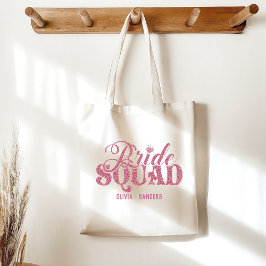 Bolsa Tote Bride Squad Cute Bright Pink 