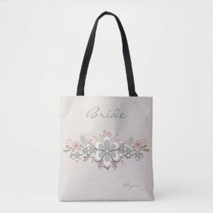 Bolsa Tote Bride verde-branco com alimentação mais flexível d