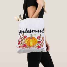 Bolsa Tote Bridesmaid Autumn Pumpkin Floral Casamento outono