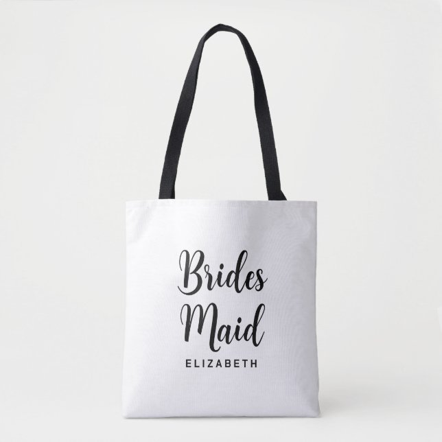 Bolsa Tote Bridesmaid Bachelorette Modelo Womens Modern (Frente)