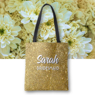 Bolsa Tote Bridesmaid Bling! Acompanhante de casamento fofo p