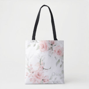 Bolsa Tote Bridesmaid Blush Rosa Monograma - Letra C