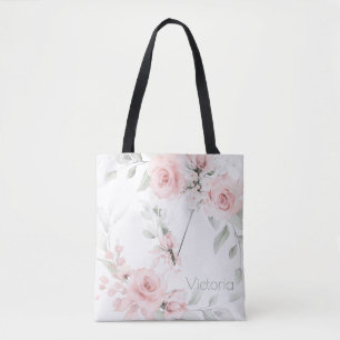 Bolsa Tote Bridesmaid Blush Rosa Monograma - Letra V