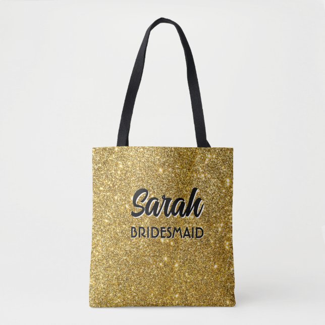Bolsa Tote Bridesmaid Brilho! Acompanhante de casamento perso (Frente)