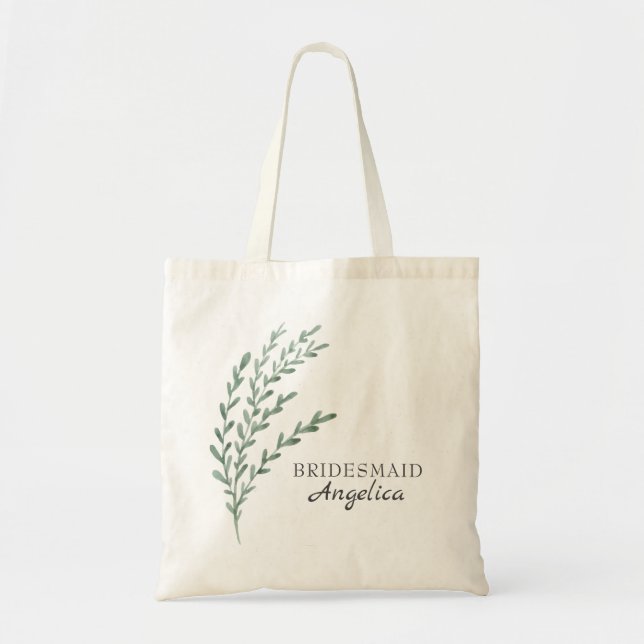 Bolsa Tote Bridesmaid da Lavanda de Aquarela (Frente)