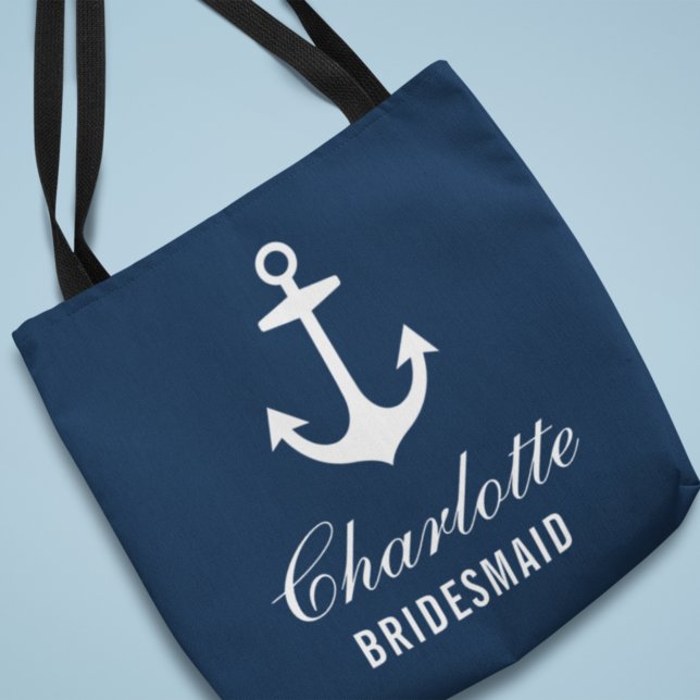 Bolsa Tote Bridesmaid de Casamento Personalizado da Âncora Ná (Criador carregado)