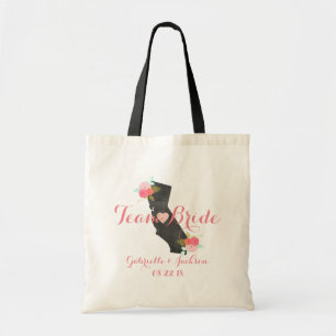 Bolsa Tote Bridesmaid do Casamento Estadual da Equipe Bride C