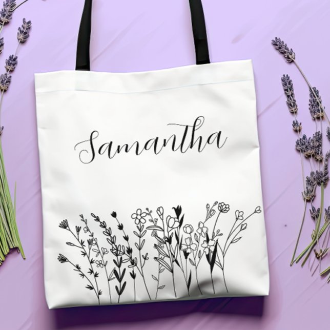 Bolsa Tote Bridesmaid Floral Bachelorette Personalizado (Personalized Bachelorette Tote Bags)