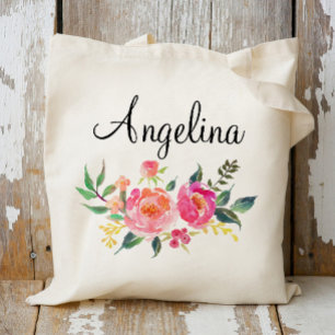 Bolsa Tote Bridesmaid Floral Moderna Personalizada- 3
