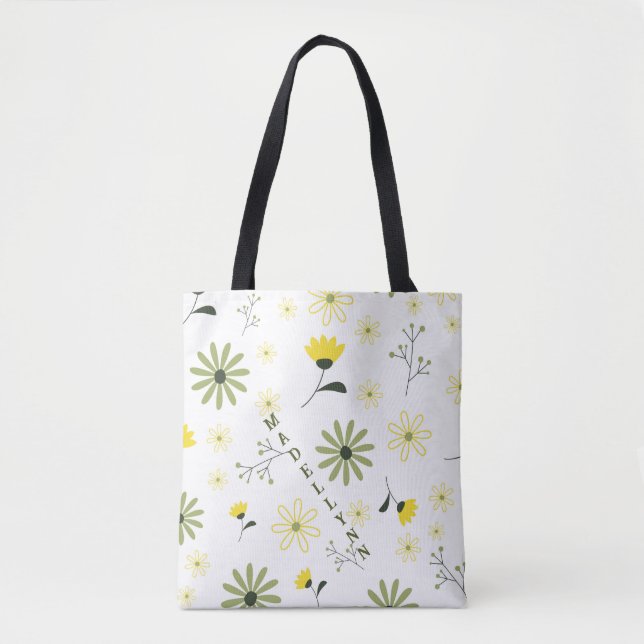 Bolsa Tote Bridesmaid - Floral Moderno Personalizado (Frente)