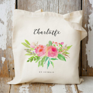 Bolsa Tote Bridesmaid Floral Personalizado