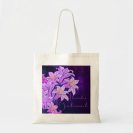 Bolsa Tote Bridesmaid Floral Purple Plum Chic