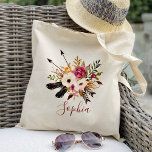 Bolsa Tote Bridesmaid floral russa personalizada<br><div class="desc">Clique em "Personalizar este modelo" para personalizar ainda mais. Você pode alterar o tamanho da fonte,  a cor da fonte e muito mais! Verifique mais de 1000 itens correspondentes em nosso compro :)</div>