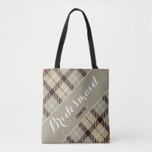 Bridesmaid Gift Nome Personalizado Tartan Simples