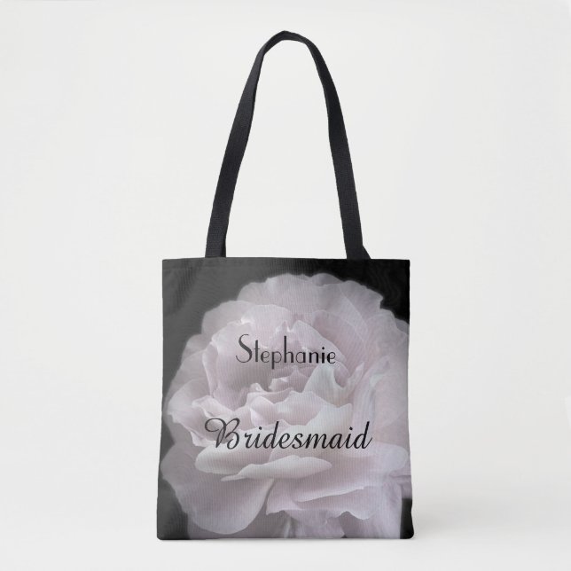 Bolsa Tote Bridesmaid Nome Personalizado Rosa Rosa Rosa Pálid (Frente)