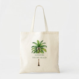 Bolsa Tote Bridesmaid Palm Tree Watercolor Moderna