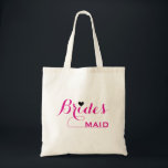 Bolsa Tote Bridesmaid Personalizada<br><div class="desc">Esta é uma cabra de brinquedos personalizada pela Bridesmaid com texto rosa e coração negro. É um nome personalizado, monograma, que é a melhor ideia de presente para noiva e madrinhas nos casamentos. É perfeito como um presente de chá de panela. Você pode adicionar facilmente os nomes dos casais e...</div>