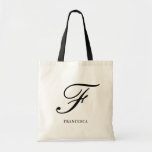 Bolsa Tote Bridesmaid Personalizada do Monograma de Script El<br><div class="desc">Saco elegante de tote com roteiro e tipografia moderna. Outras cores estão disponíveis. Perfeito para um presente personalizado para casamentos,  aniversários e outros eventos.</div>