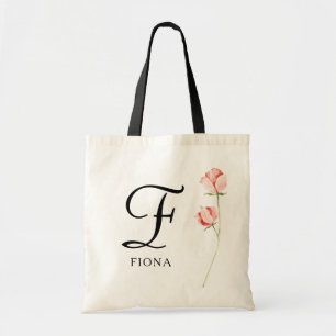 Bolsa Tote Bridesmaid Personalizada do Monograma de Script Fl